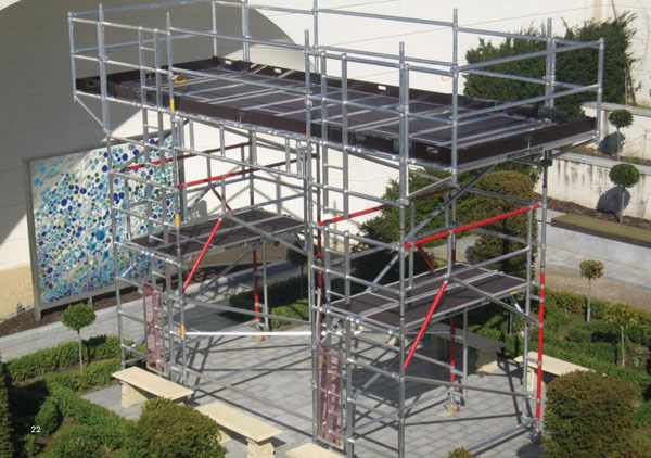 Various shaped aluminum scaffolding